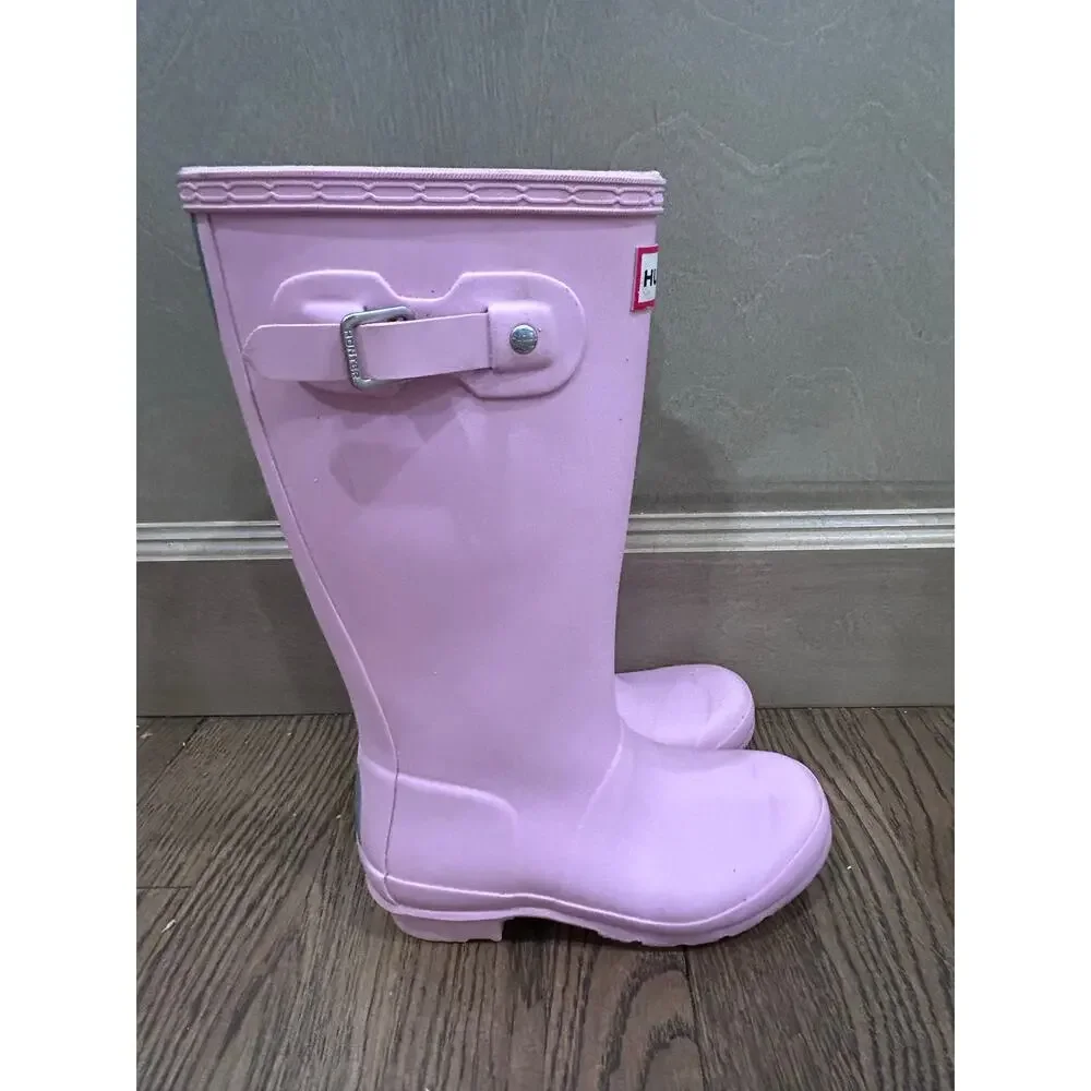 Hunter Pink Original Tall Rain Boots Girls Sz 2 Waterproof Wellies Barbie Preppy